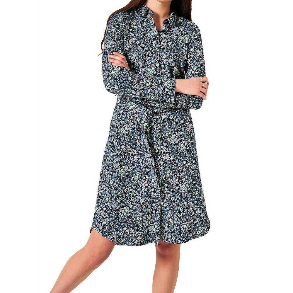 NEW DESOTO kaja short shirtdress in blue multi